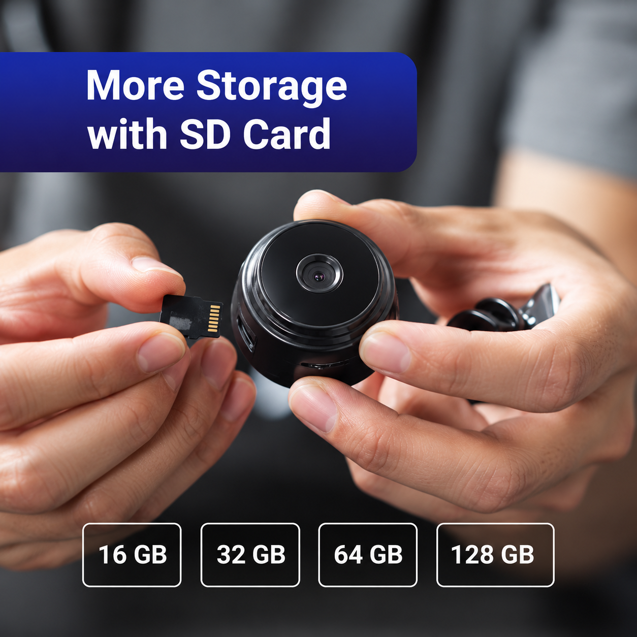 SpyFocus compatible carte micro SD jusqu'à 128 Go