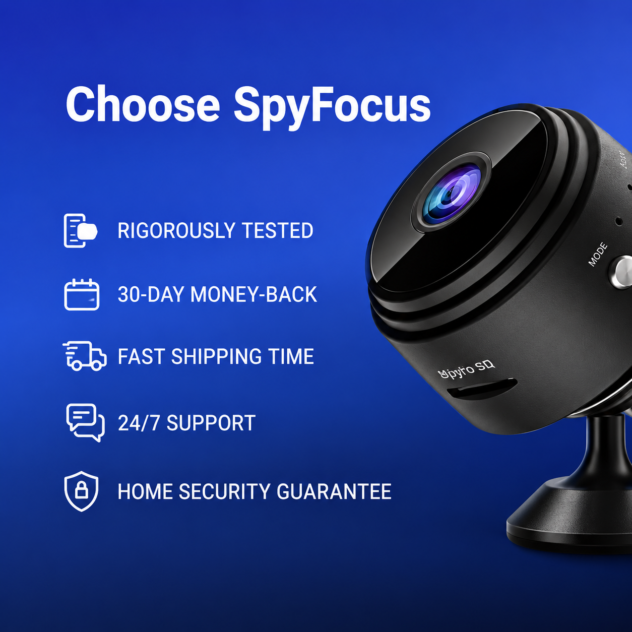 Les avantages de la mini caméra SpyFocus : sans fil, vision nocturne, alertes mobiles